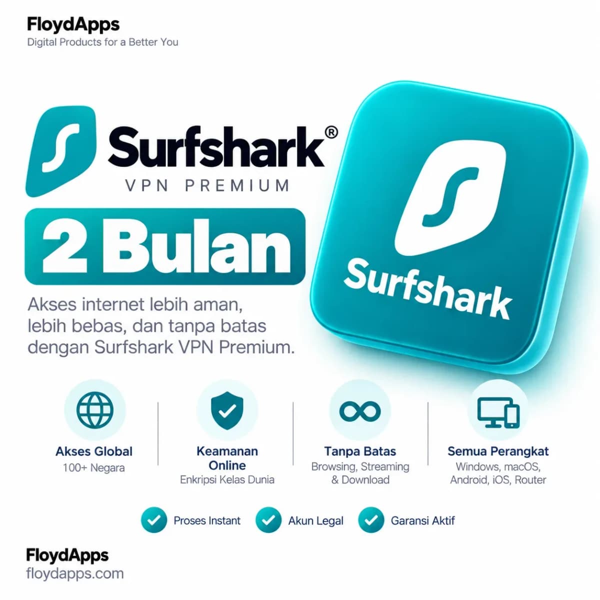 VPN SURFSHARK 2 BULAN PRIVATE 1