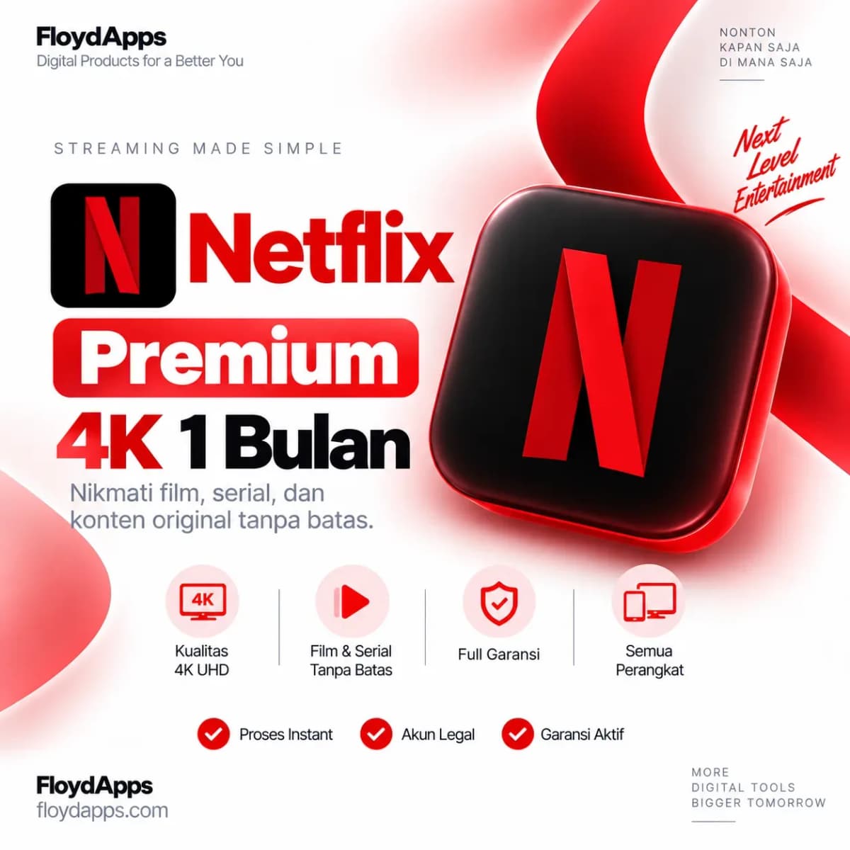 NETFLIX PREMIUM 4K 1 BULAN