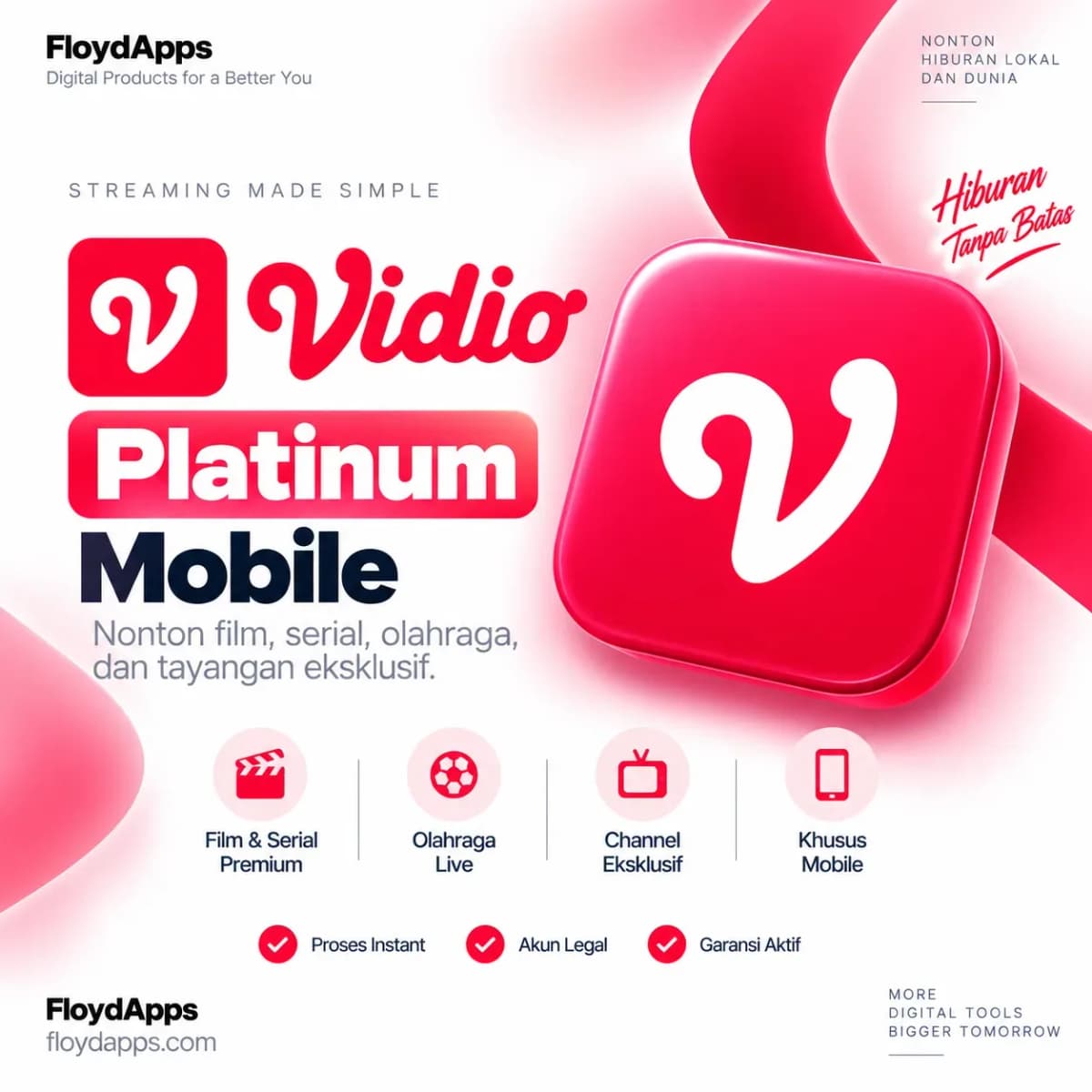 VIDIO PLATINUM MOBILE PRIVATE 1 BULAN
